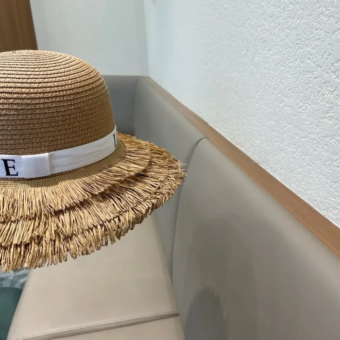 Loewe Womens Bucket Hat Straw Hat Luxury Brand Design Loewe Hats with Original Box  