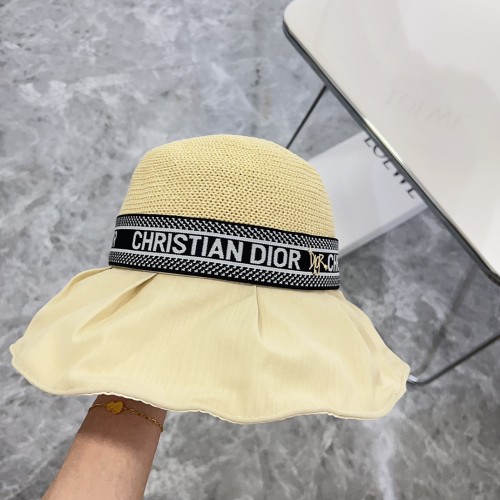 Dior Womens Bucket Hat Straw Hat Luxury Brand Design Dior Cap with Original Box  