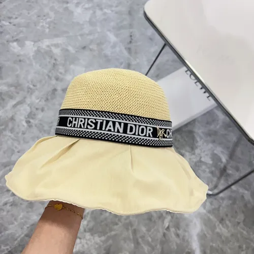 Dior Womens Bucket Hat Straw Hat Luxury Brand Design Dior Cap with Original Box  