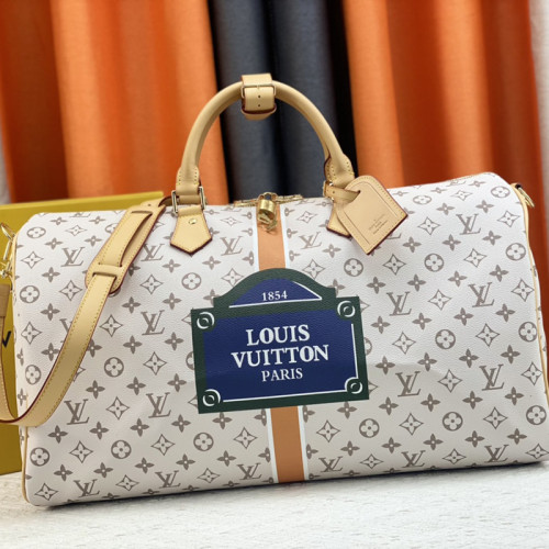 Louis Vuitton Womens and Mens Unisex Bags Luxury Brand LV Keepall Bandoulière 45 Fashion Design Travel Bag
