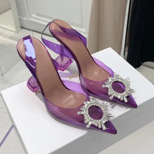 Amina Muaddi Womens Shoes Sandals Slippers Luxury Brand Fashion Pumps for Women with Original Box 9cm Heel
