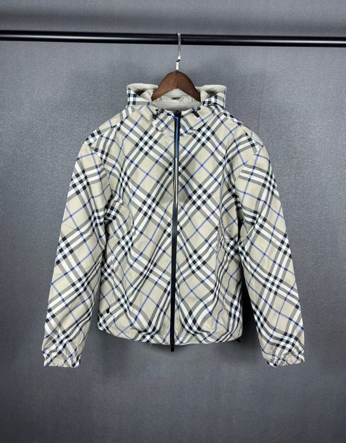 Burberry Women Mens Coat Hoodie Luxury Brand Mens Reversible Check Jacket 80872181 Top Quality   
