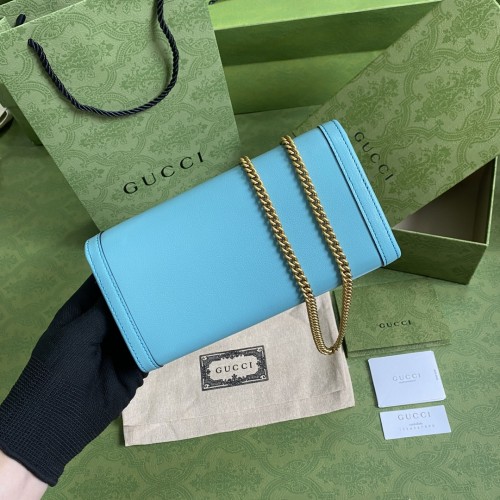 Gucci Womens Mens Bags Wallets Luxury Brand Gucci Diana chain wallet with bamboo in leather with Original Box 658243 17Q0T 9022
