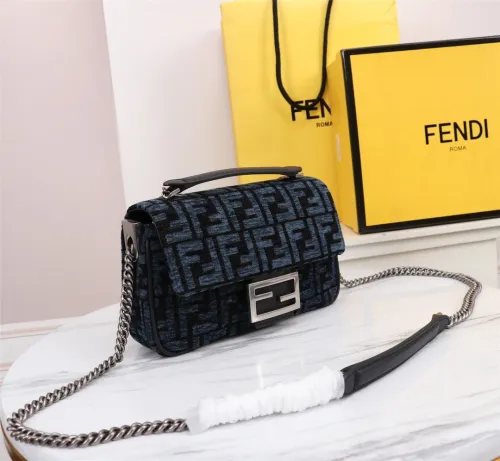 Fendi Womens Bag Shoulder Bags Luxury Brand Baguette fabric bag Fashion Bags for Women with Original Box 8BR600A72VF1AQA