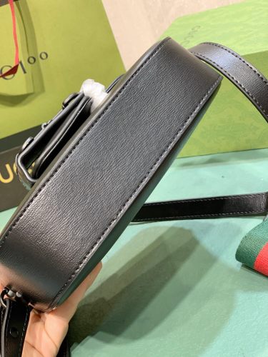 Gucci Womens Bags Shoulder Messenger Bag Luxury Brand Gucci Gucci Horsebit 1955 small shoulder bag in black leather with Original Box 726226 AABE1 1060