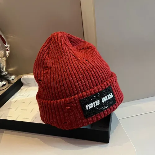 Miumiu Womens Cap Knit Hat Luxury Brand with Original Box  