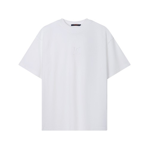 Louis Vuitton Luxury Brand Men Womens Short Sleeve T-Shirt Embossed LV T-Shirt 1AA5E4   