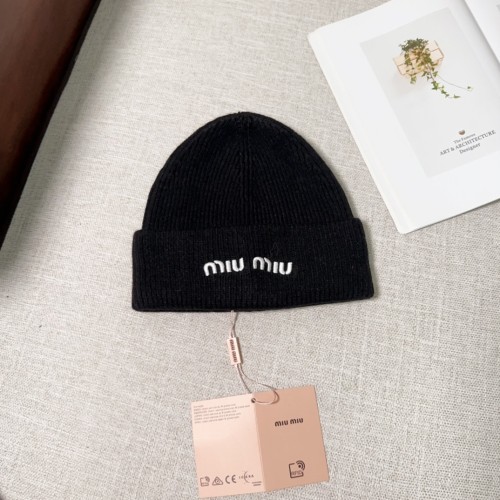 Miumiu Womens Cap Knit Hat Luxury Brand with Original Box  