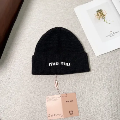 Miumiu Womens Cap Knit Hat Luxury Brand with Original Box  