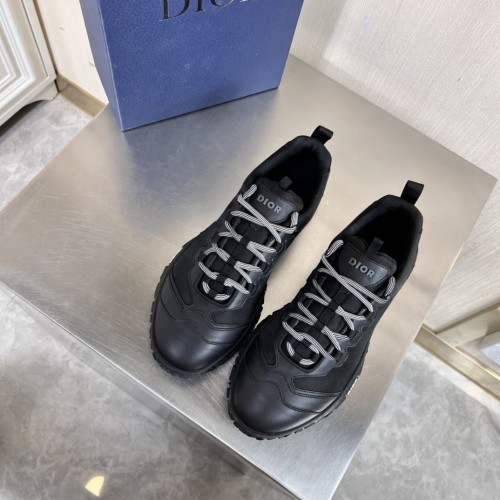 Dior Mens Shoes Sneakers Luxury Brand B28 SNEAKER DIORIZON DERBY SHOE Black Dior Oblique Jacquard and Rubber with Original Box 3SN277ZJW_H969