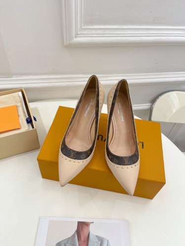 Louis Vuitton Womens Shoes Pumps Sandals Leather Design Luxury Brand CHERIE PUMP with Original Box 8cm Heel