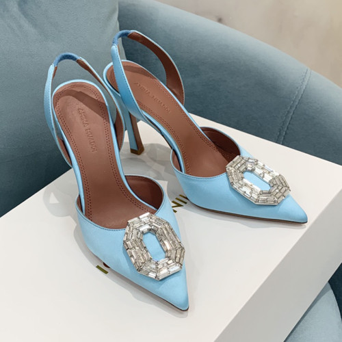Amina Muaddi Womens Shoes Sandals Slippers Luxury Brand Fashion Pumps for Women with Original Box 9cm Heel