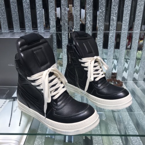 Rick Owens Men Shoes Sneakers Leather High-Top Breathable Mens Casual Shoes Ankle Boots with Original Box
