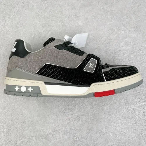 Louis Vuitton Mens Shoes Fashion Sneakers Design Luxury Brand LV TRAINER SNEAKER Mix of materials with Original Box 1AB9XJ  