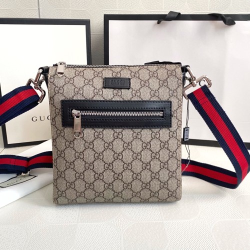 Gucci Mens Messenger Shoulder Bags Luxury Brand Fashion Bags GG Black Messenger Bag 523599  