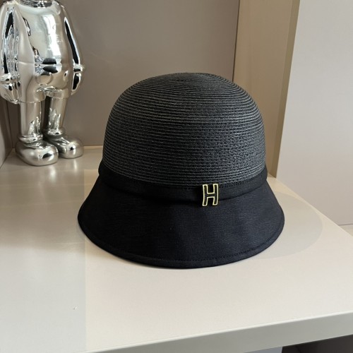 Hermes Womens Hats Luxury Brand Design Hermes Bucket Hat Straw Hat with Original Box  