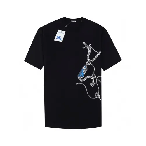 Burberry Luxury Brand Women Mens Short Sleeve T-Shirt Knight Hardware Cotton T-shirt   
