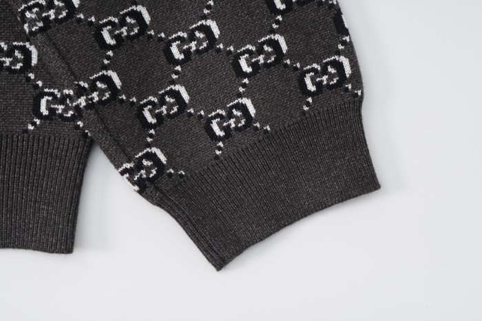 Gucci Men Womens Sweater Luxury Brand Womens Knitwear WOOL JACQUARD SWEATER WITH GG SHADOW 794503 XKEAP 1150 Top Quality   