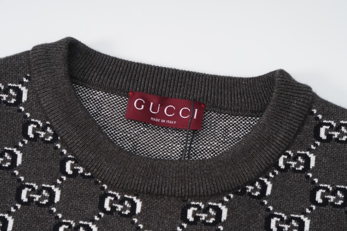 Gucci Men Womens Sweater Luxury Brand Womens Knitwear WOOL JACQUARD SWEATER WITH GG SHADOW 794503 XKEAP 1150 Top Quality   