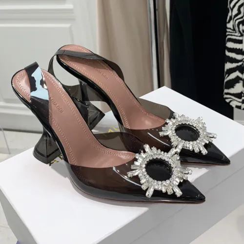 Amina Muaddi Womens Shoes Sandals Slippers Luxury Brand Fashion Pumps for Women with Original Box 9cm Heel