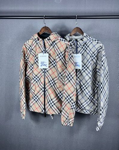 Burberry Women Mens Coat Hoodie Luxury Brand Mens Reversible Check Jacket 80872191 Top Quality   