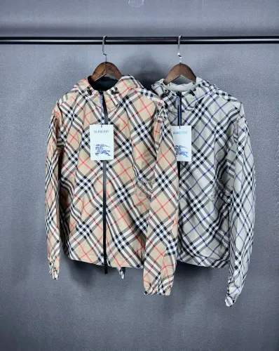 Burberry Women Mens Coat Hoodie Luxury Brand Mens Reversible Check Jacket 80872191 Top Quality   
