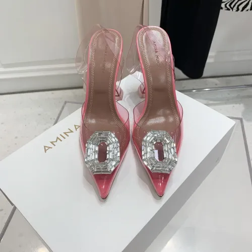 Amina Muaddi Womens Shoes Sandals Slippers Luxury Brand Fashion Pumps for Women with Original Box 9cm Heel