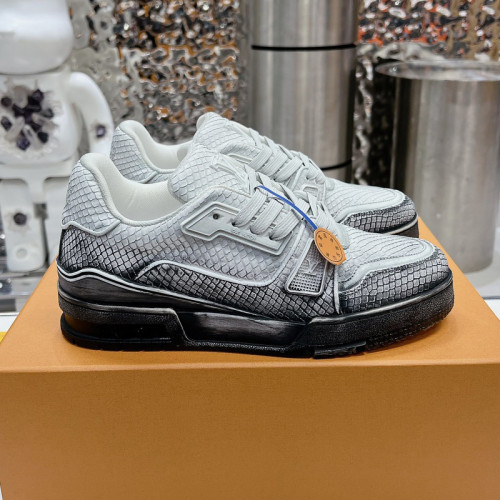 Louis Vuitton Mens Shoes Fashion Sneakers Design Luxury Brand LV TRAINER SNEAKER 1ABLVV Mix of materials with Original Box 1ABLUR  