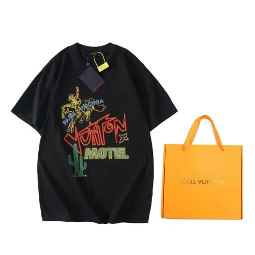 Louis Vuitton Luxury Brand Men Womens Short Sleeve T-Shirt Graphic Embellished Cotton T-Shirt 1AFXNG   