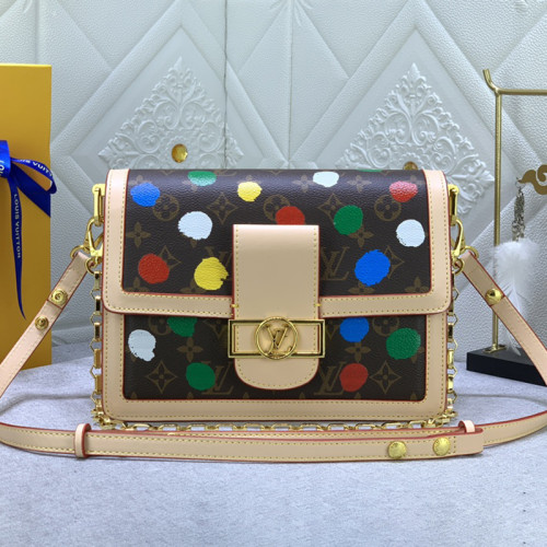 Louis Vuitton Womens Bags Messenger Shoulder Bags Luxury Brand LV x YK Dauphine MM with Original Box M46432  