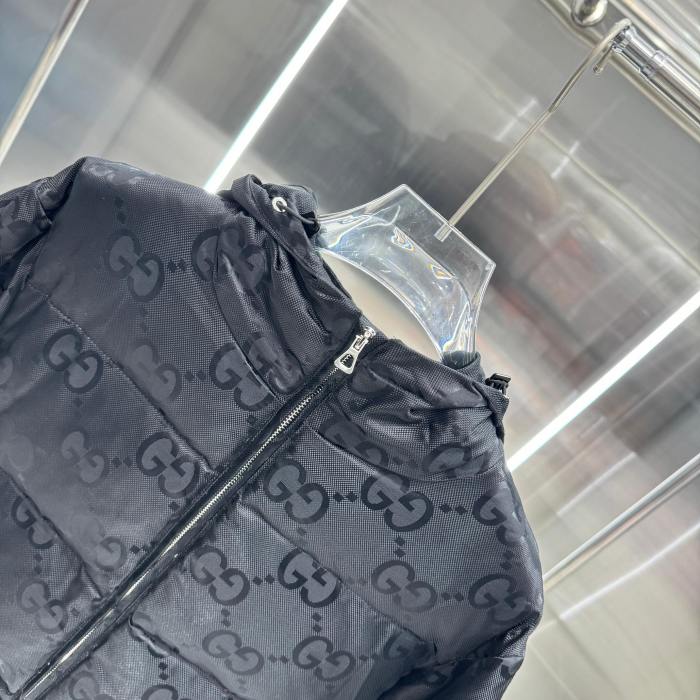 Gucci Men Womens Coat Luxury Brand Mens Hoodie Down Jacket Jumbo GG Down Jacket in Black Top Quality   