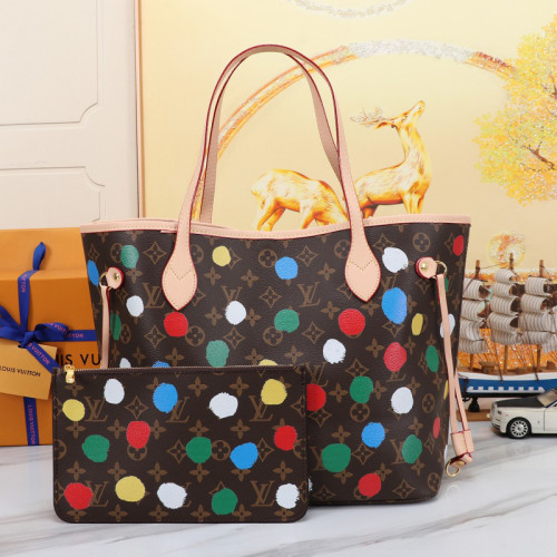 Louis Vuitton Womens Bags Handbags Luxury Brand Fashion Type NEVERFULL MM M21352 Silver Coated canvas