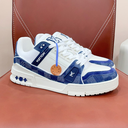 Louis Vuitton Mens Shoes Fashion Sneakers Design Luxury Brand LV TRAINER SNEAKER 1ABLVV Mix of materials with Original Box 1ABLUR  