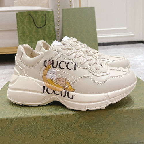 Gucci Womens Shoes Sneakers Luxury Brand Women's GG Rhyton sneaker GG Supreme canvas with Original Box 659408 2SH00 9522