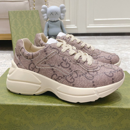 Gucci Womens Shoes Sneakers Luxury Brand Women's GG Rhyton sneaker GG Supreme canvas with Original Box 680915 UMO00 9742
