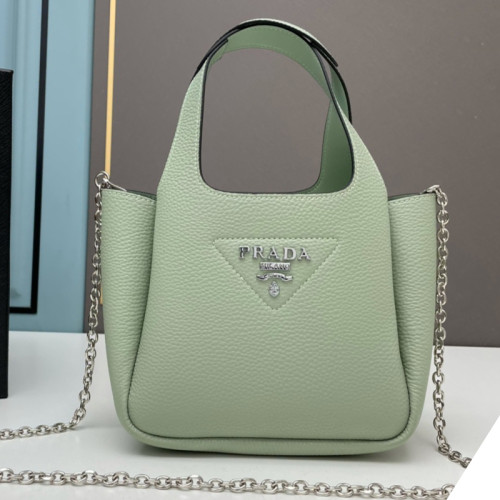 Prada Womens Shoulder Bags Leather Shopping Bag with Original Box