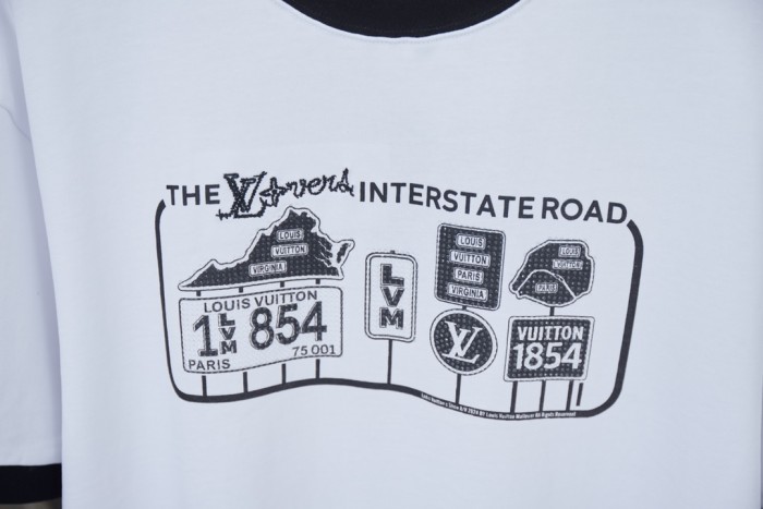Louis Vuitton Luxury Brand Men Womens Short Sleeve T-Shirt Embellished Cotton T-Shirt 1AFXNX   