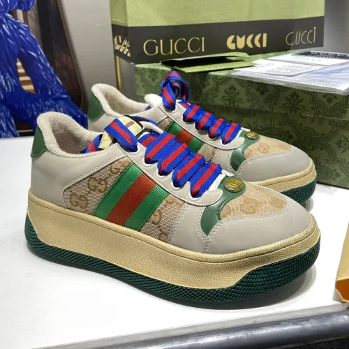 Gucci Womens Shoes Sneakers Luxury Brand Women's Screener trainer with Web in beige leather with Original Box Whatsapp 