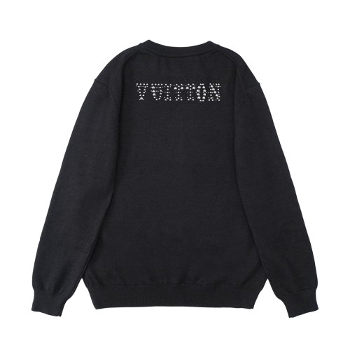 Louis Vuitton Men Womens Sweater Knitwear Luxury Brand Mens Sweaters Embellished Long-Sleeved Merino Wool Crewneck 1AFXKO Top Quality   