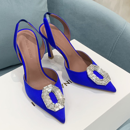 Amina Muaddi Womens Shoes Sandals Slippers Luxury Brand Fashion Pumps for Women with Original Box 9cm Heel