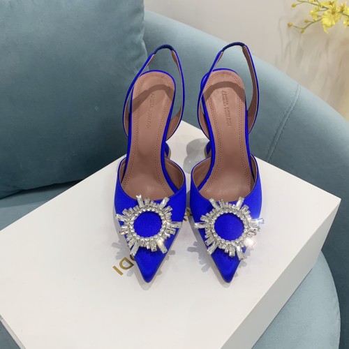Amina Muaddi Womens Shoes Sandals Slippers Luxury Brand Fashion Pumps for Women with Original Box 9cm Heel