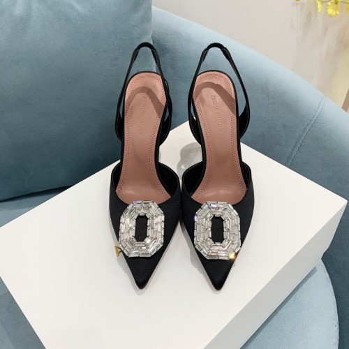 Amina Muaddi Womens Shoes Sandals Slippers Luxury Brand Fashion Pumps for Women with Original Box 9cm Heel