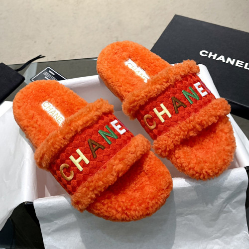 Chanel Womens Shoes Slippers Luxury Brand Winter Plus Velvet Design with Original Box