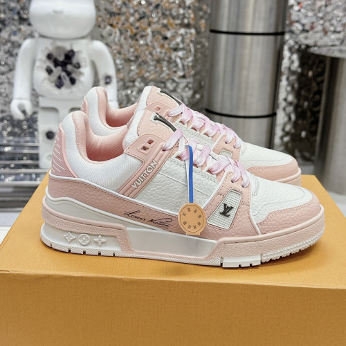 Louis Vuitton Mens Shoes Fashion Sneakers Design Luxury Brand LV TRAINER SNEAKER 1ABLVV Mix of materials with Original Box 1ABLUR  