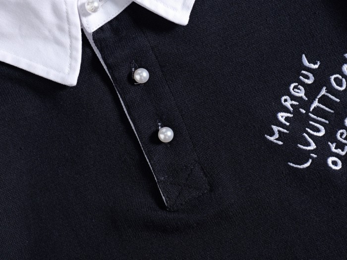 Louis Vuitton Luxury Brand Men Womens Short Sleeve T-Shirt Embroidered Short-Sleeved Cotton Blend Polo Shirt 1AFQQJ   