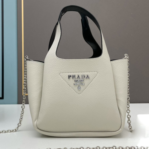 Prada Womens Shoulder Bags Leather Shopping Bag with Original Box