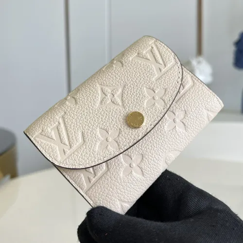 Louis Vuitton Mens Womens Wallets Purse Luxury Brand Rosalie Coin Purse with Original Box M81445 Crème Beige Monogram Empreinte embossed supple grained cowhide leather