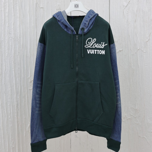 Louis Vuitton Men Womens Coat Jacket Luxury Brand Mens Hybrid Hoodie Denim Jacket 1AAGP8 Top Quality   