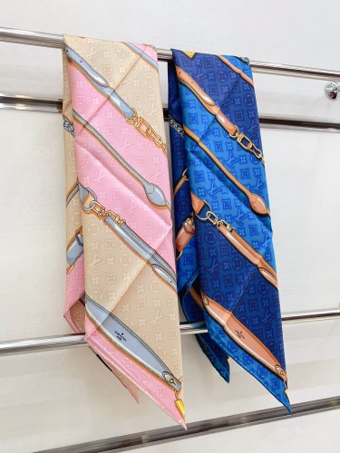 Louis Vuitton Scarves Womens Fashion Scarf Denimgram Confidential Square 90 M78097 with Original Box   
