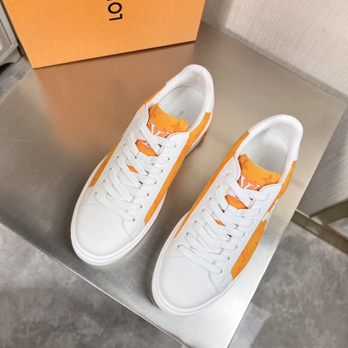 Louis Vuitton Mens Shoes Sneakers Lace-Up Luxury Brand Fashion TIME OUT SNEAKER with Original Box